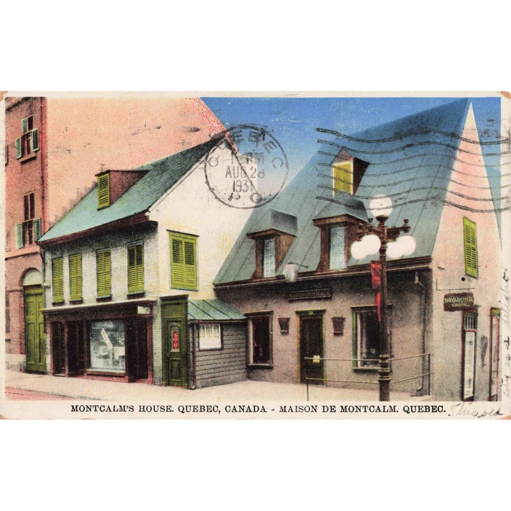 Quebec Canada Montcalm's House Maison de Montcalm 1931 Postmark Vtg Postcard - Picture 1 of 2